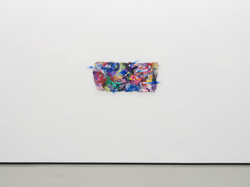 Installation shot from Katy Cowan: Tape Drifts and Figures Reach, @ Philip Martin Gallery