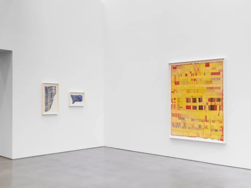 Installation shot from Huguette Caland: My Home, @ Lisson Gallery
