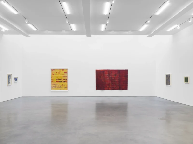 Installation shot from Huguette Caland: My Home, @ Lisson Gallery