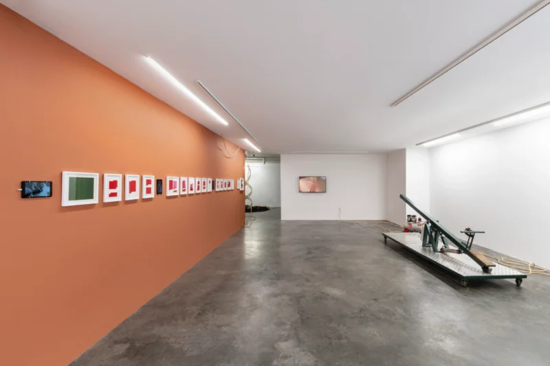 Installation shot from Eda Sütunç: Warm Rehearsal, @ SANATORIUM
