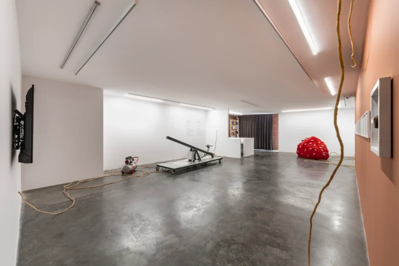 Installation shot from Eda Sütunç: Warm Rehearsal, @ SANATORIUM