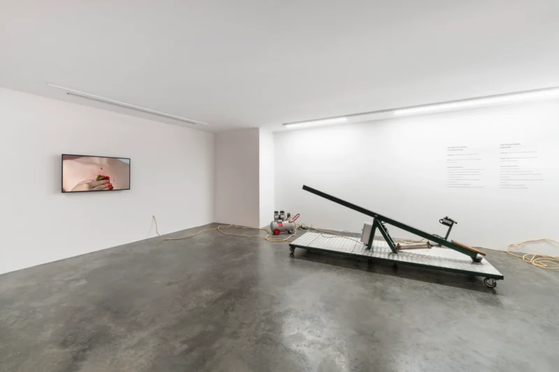 Installation shot from Eda Sütunç: Warm Rehearsal, @ SANATORIUM