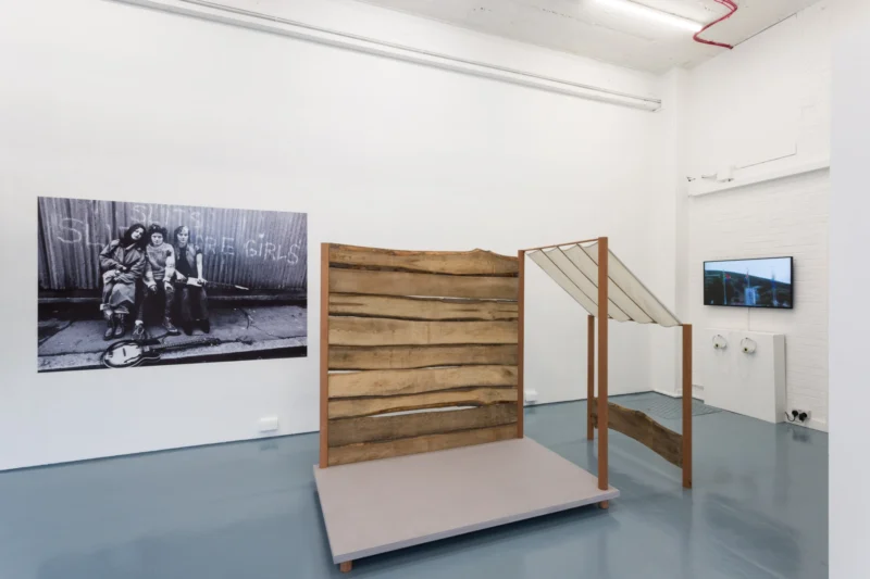 Installation shot from Ângela Ferreira: Slits are Girls, @ The Showroom