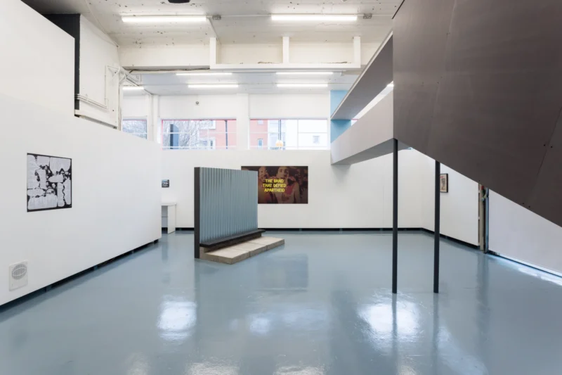 Installation shot from Ângela Ferreira: Slits are Girls, @ The Showroom
