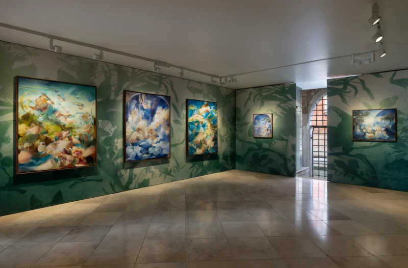 Installation shot from Flora Yukhnovich: Egg, @ Victoria Miro