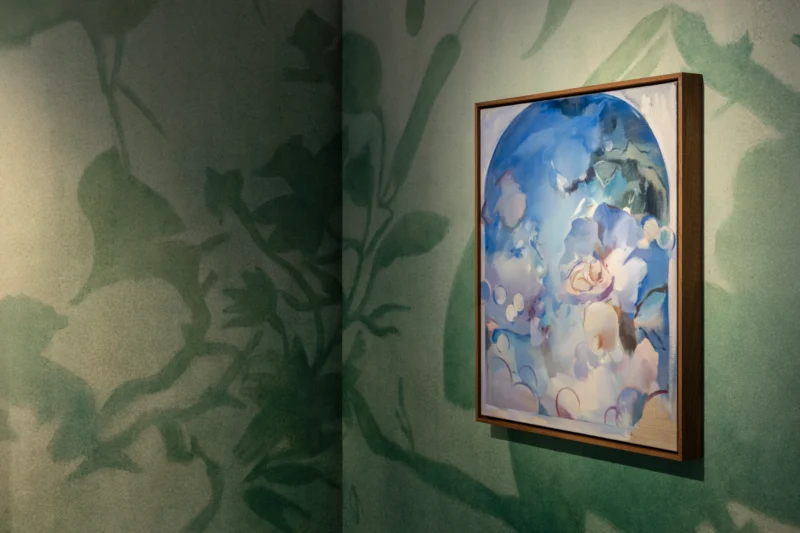 Installation shot from Flora Yukhnovich: Egg, @ Victoria Miro