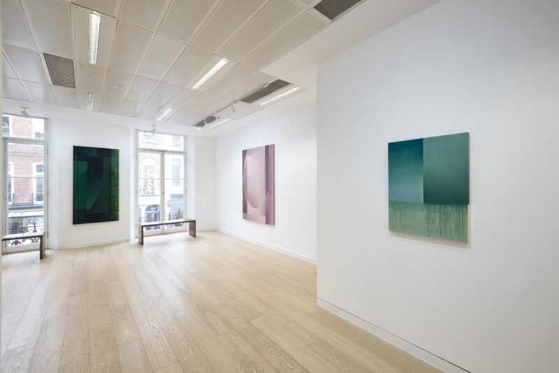 Installation shot from Rebecca Ward: lighter later, @ Ronchini