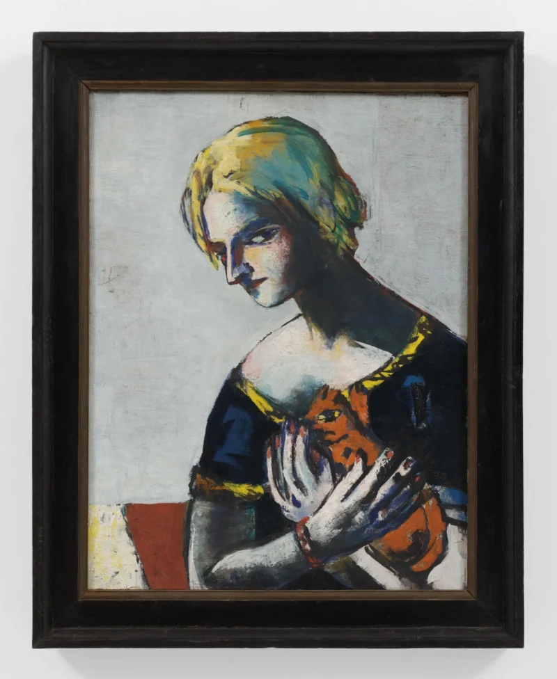 Max Beckmann, Mädchen mit gelber Katze (auf Grau) (Girl with Yellow Cat (on Gray)), 1937