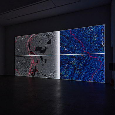 Image from Ryoji Ikeda: data-verse, at BERG Contemporary