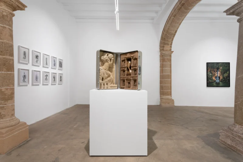 Installation shot from Daniel Arsham: Eroded Horizon, @ Baró Galeria