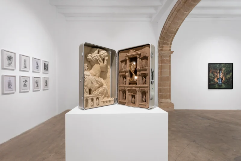 Installation shot from Daniel Arsham: Eroded Horizon, @ Baró Galeria