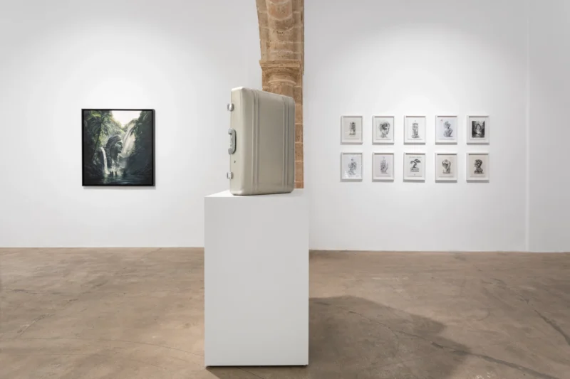 Installation shot from Daniel Arsham: Eroded Horizon, @ Baró Galeria