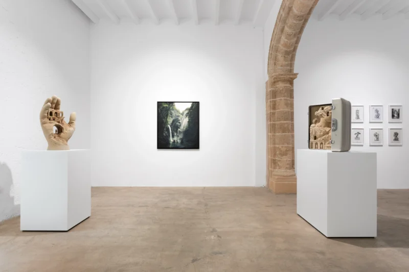 Installation shot from Daniel Arsham: Eroded Horizon, @ Baró Galeria