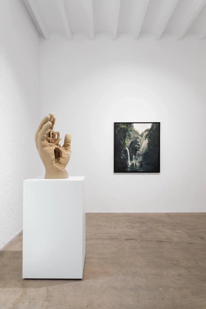 Installation shot from Daniel Arsham: Eroded Horizon, @ Baró Galeria