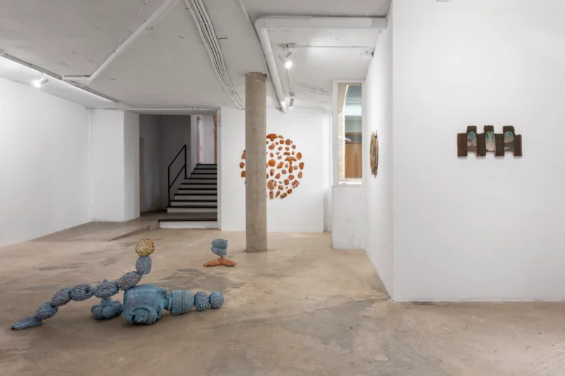 Installation shot from Estevan Davi: Pagan Tales: The Golden Moon, @ Baró Galeria