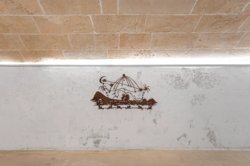 Installation shot from Estevan Davi: Pagan Tales: The Golden Moon, @ Baró Galeria