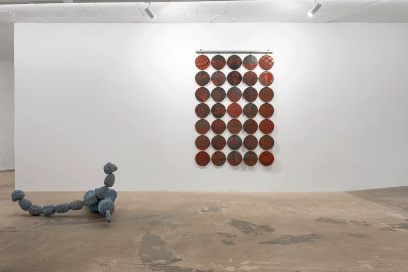 Installation shot from Estevan Davi: Pagan Tales: The Golden Moon, @ Baró Galeria