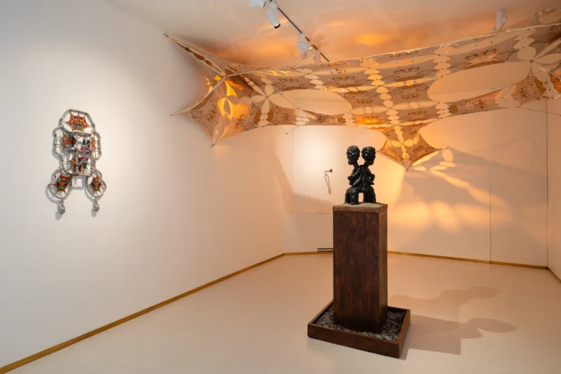 Installation shot from Yussef Agbo-Ola: Inside the Waterfall, 12 Bones Birthed a Flower, @ Baró Galeria