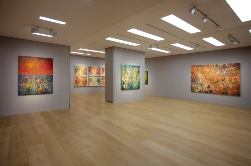 Installation shot from José Parlá: ENGRAMS, @ Ben Brown Fine Arts