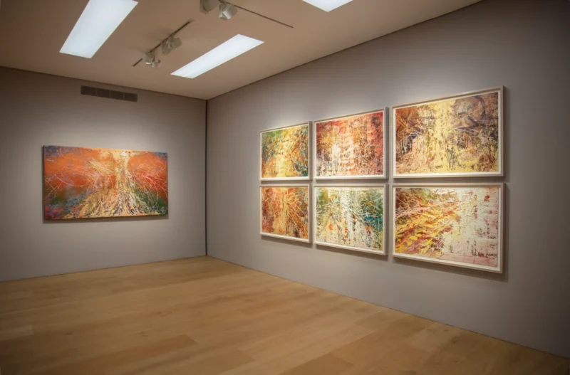 Installation shot from José Parlá: ENGRAMS, @ Ben Brown Fine Arts