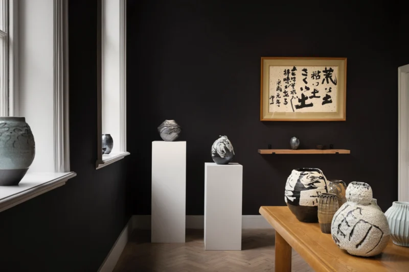 Installation shot from The Language of Glaze: Shimizu Uichi at 100, @ Carpenters Workshop Gallery