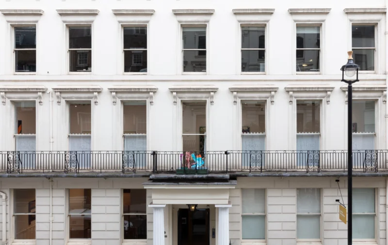 Installation shot from Ida Ekblad: EAT AN EGGPLANT, @ Galerie Max Hetzler