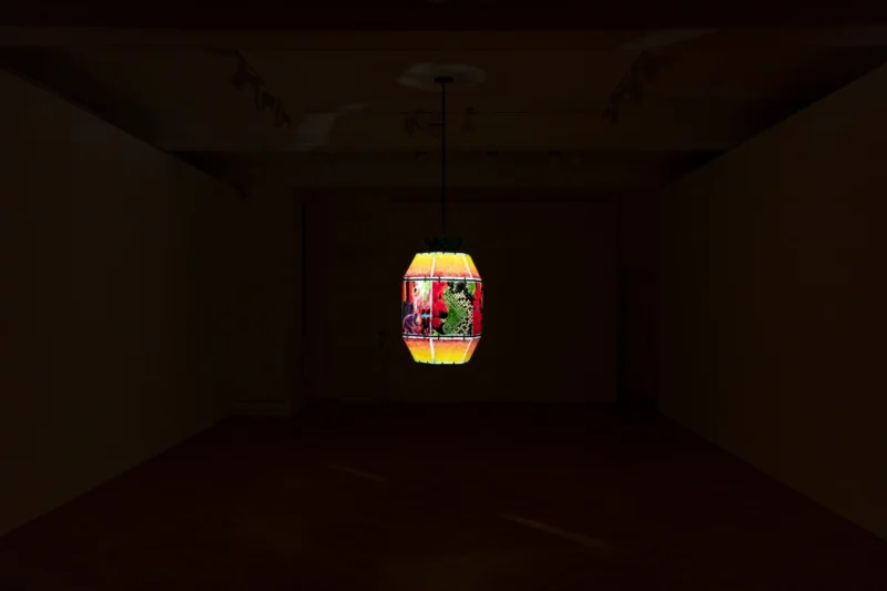 Installation shot from Ida Ekblad: EAT AN EGGPLANT, @ Galerie Max Hetzler