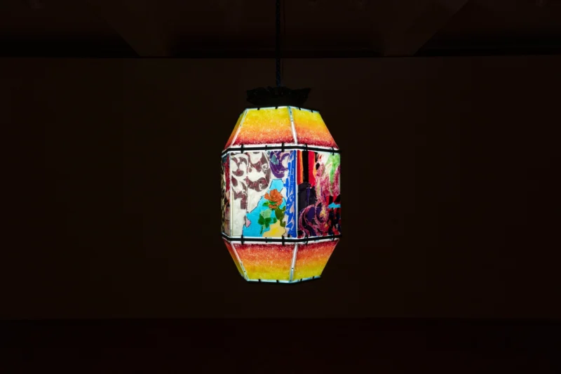 Installation shot from Ida Ekblad: EAT AN EGGPLANT, @ Galerie Max Hetzler