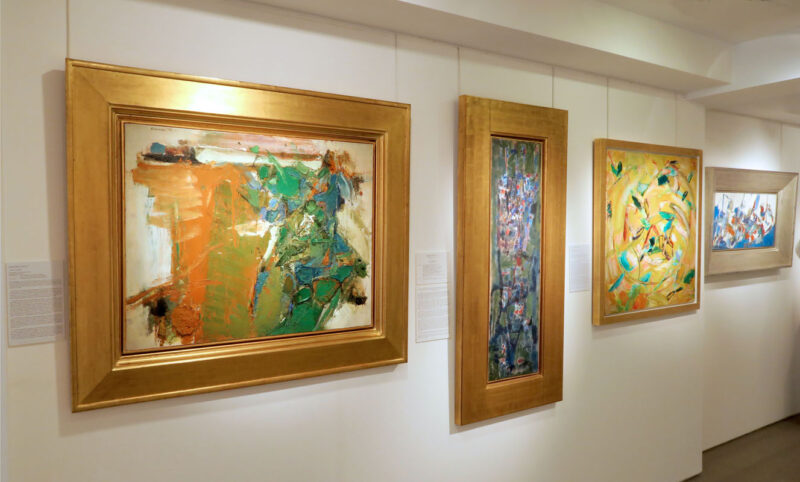 Installation shot from Gestural v Geometric: The Post-War Dichotomy, @ Hanina Fine Arts