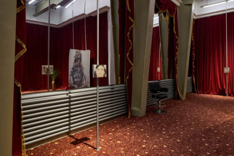 Installation shot from Avery Singer. War_overlays, @ Hauser & Wirth