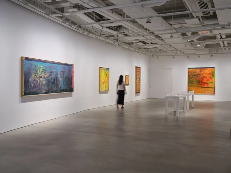 Installation shot from Frank Bowling. Like Water, @ Hauser & Wirth
