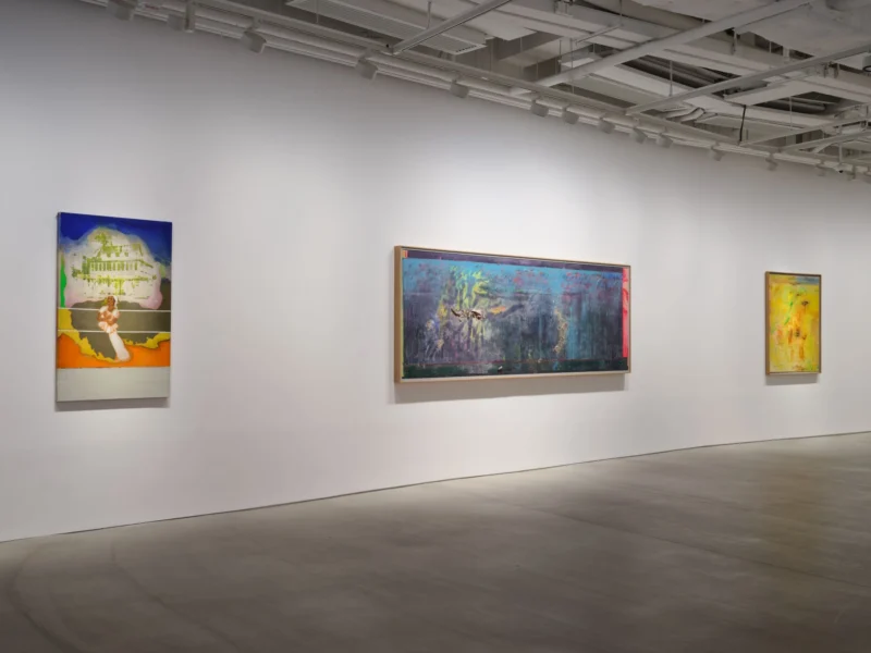 Installation shot from Frank Bowling. Like Water, @ Hauser & Wirth