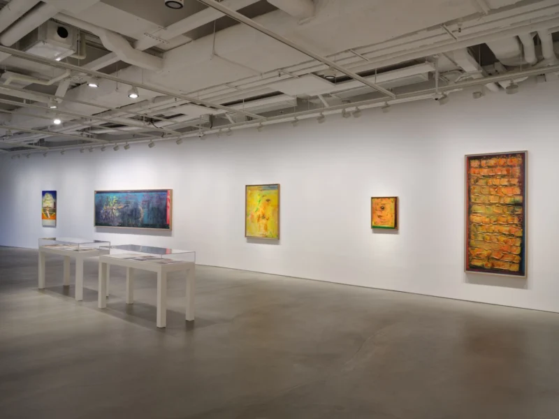 Installation shot from Frank Bowling. Like Water, @ Hauser & Wirth