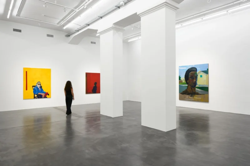 Installation shot from James Jarvaise & Henry Taylor. Sometimes a straight line has to be crooked, @ Hauser & Wirth
