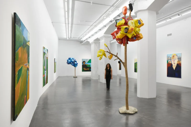 Installation shot from James Jarvaise & Henry Taylor. Sometimes a straight line has to be crooked, @ Hauser & Wirth