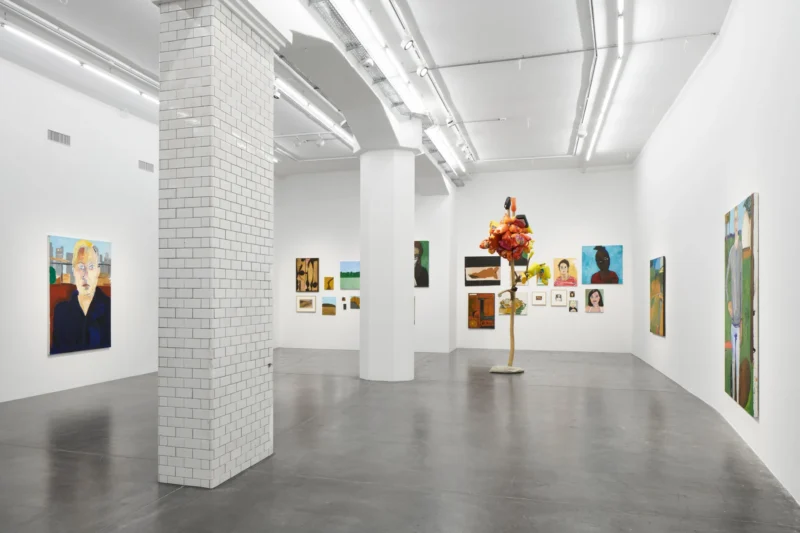 Installation shot from James Jarvaise & Henry Taylor. Sometimes a straight line has to be crooked, @ Hauser & Wirth