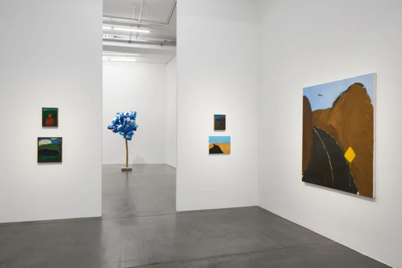 Installation shot from James Jarvaise & Henry Taylor. Sometimes a straight line has to be crooked, @ Hauser & Wirth