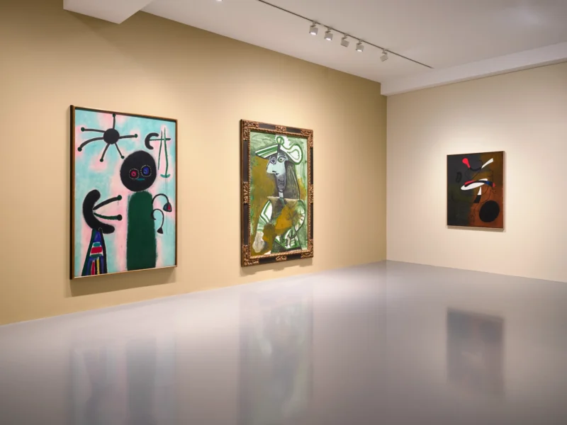 Installation shot from Tête à tête: Joan Miró & Pablo Picasso, @ Nahmad Projects