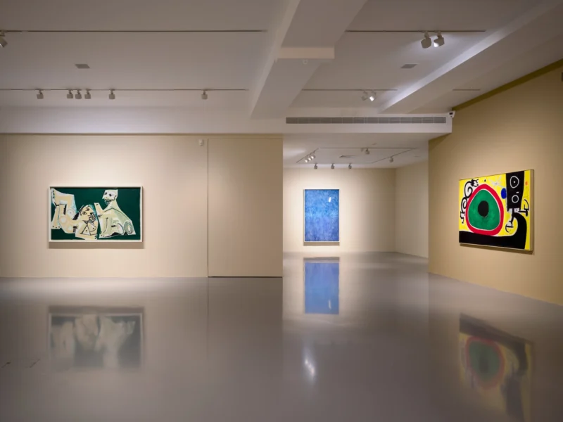 Installation shot from Tête à tête: Joan Miró & Pablo Picasso, @ Nahmad Projects