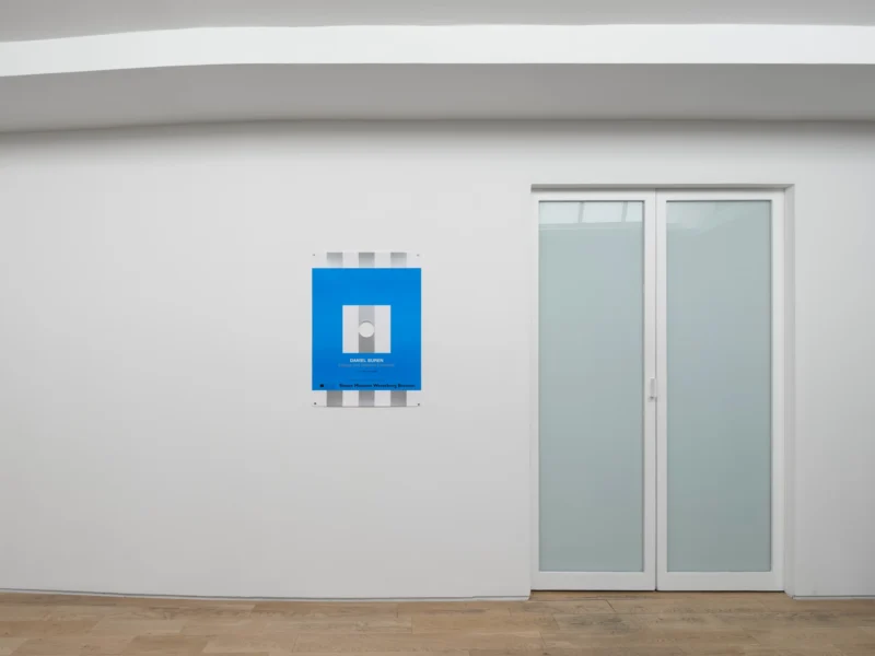 Installation shot from Lisson Street: Daniel Buren – Pages in situ, @ Lisson Gallery