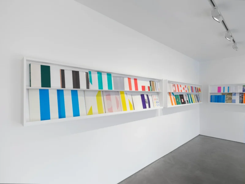 Installation shot from Lisson Street: Daniel Buren – Pages in situ, @ Lisson Gallery