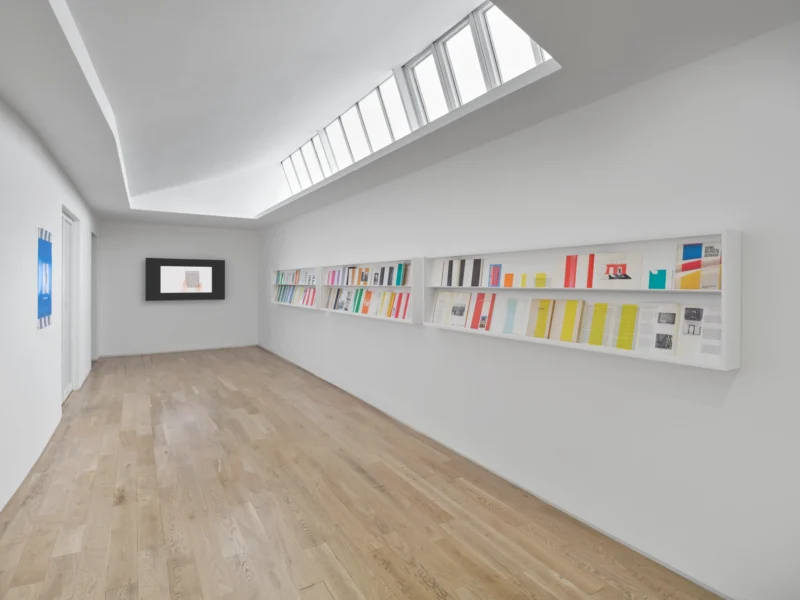 Installation shot from Lisson Street: Daniel Buren – Pages in situ, @ Lisson Gallery
