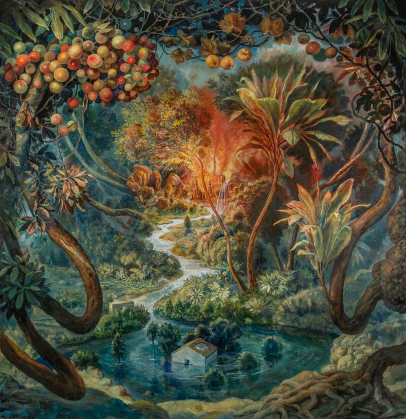 Julie Heffernan, Fire and Floods (Overgrowth), 2025