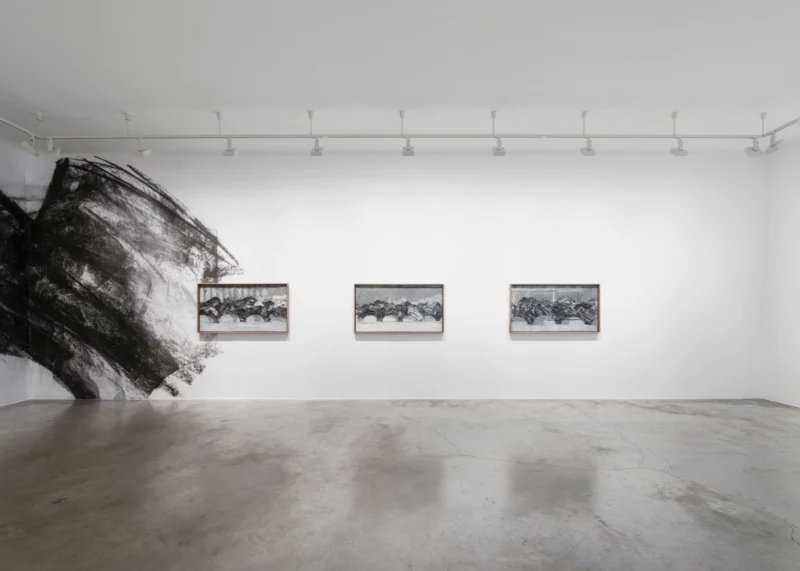 Installation shot from JR: Les esquisses de la Caverne, @ Perrotin
