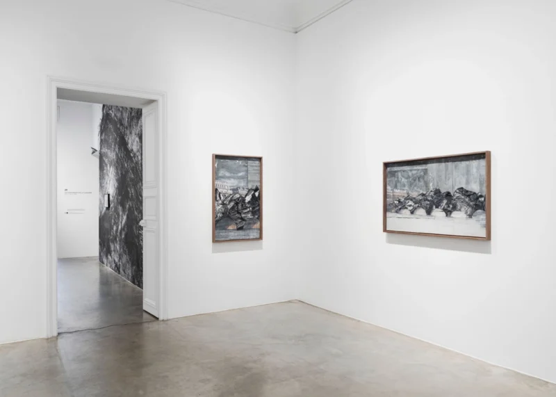 Installation shot from JR: Les esquisses de la Caverne, @ Perrotin