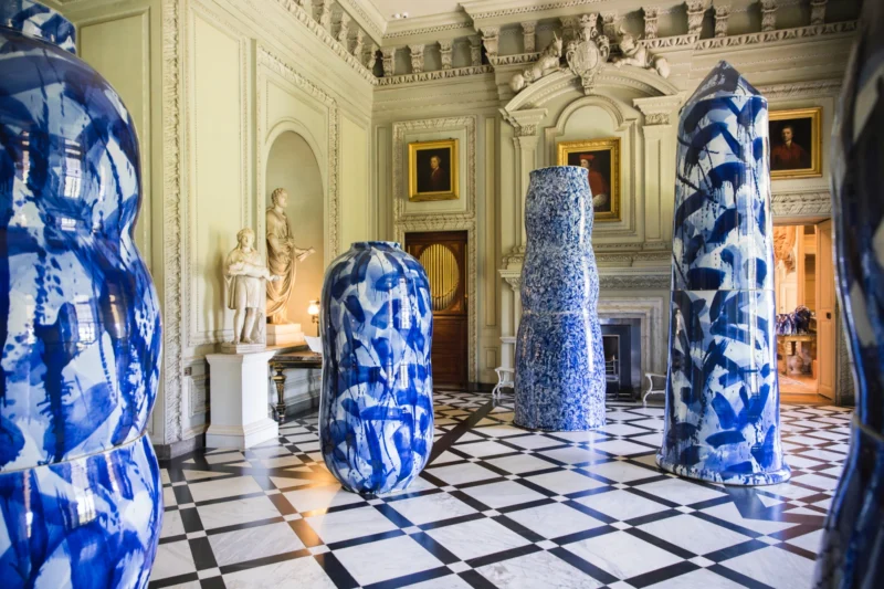 Installation shot from Expressions in Blue: Monumental Porcelain by Felicity Aylieff, @ Petworth House and Park