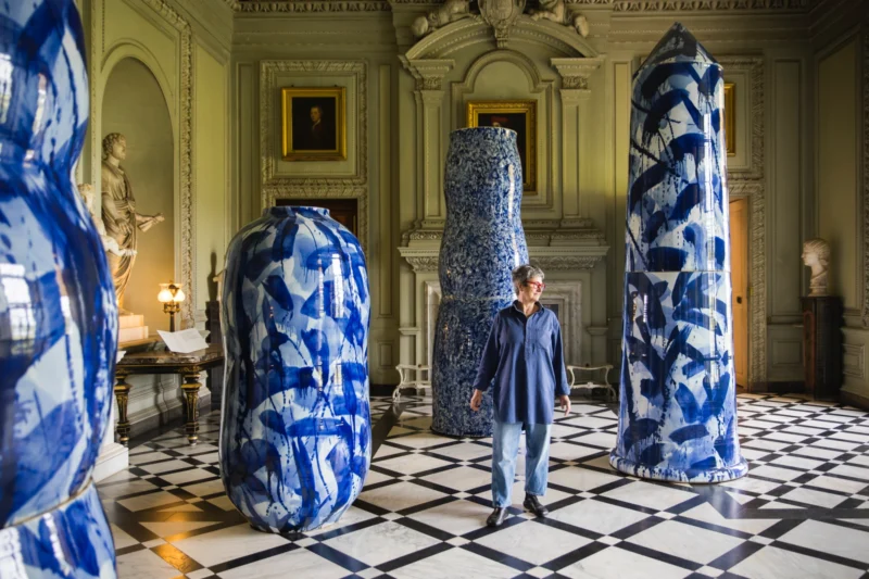 Installation shot from Expressions in Blue: Monumental Porcelain by Felicity Aylieff, @ Petworth House and Park