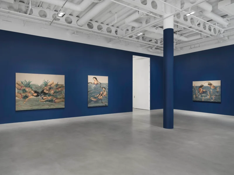 Installation shot from Hayv Kahraman: What cannot be said will be wept, @ Pilar Corrias
