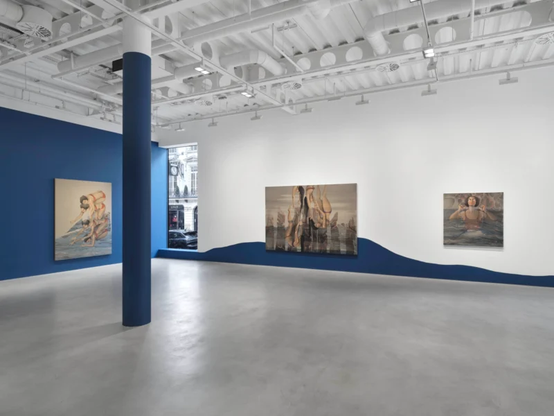 Installation shot from Hayv Kahraman: What cannot be said will be wept, @ Pilar Corrias