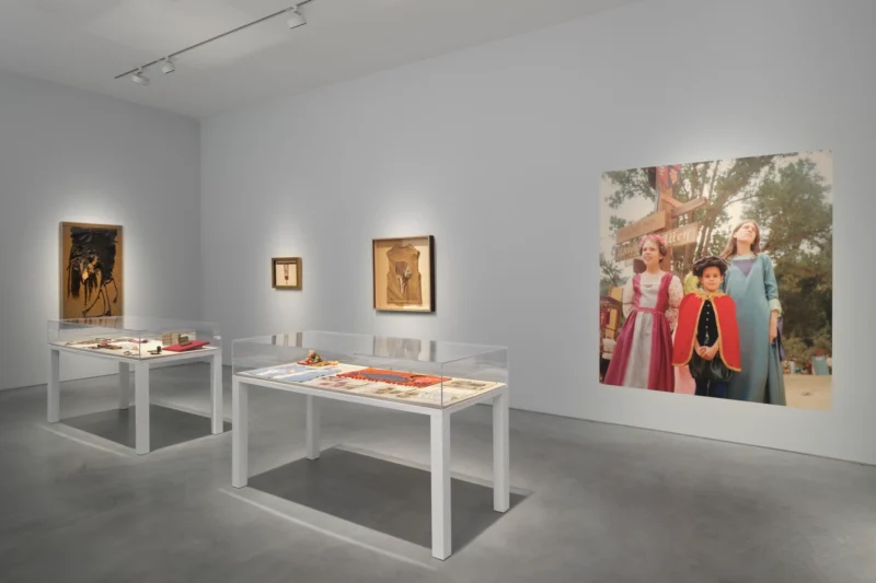 Installation shot from Let’s Get It On: The Wearable Art of Betye Saar, @ Roberts Projects